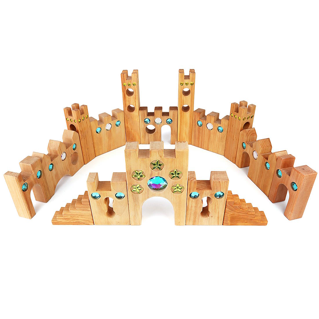 Bauspiel Large Fairytale Castle Building Block Set 16 Pieces Milk Tooth