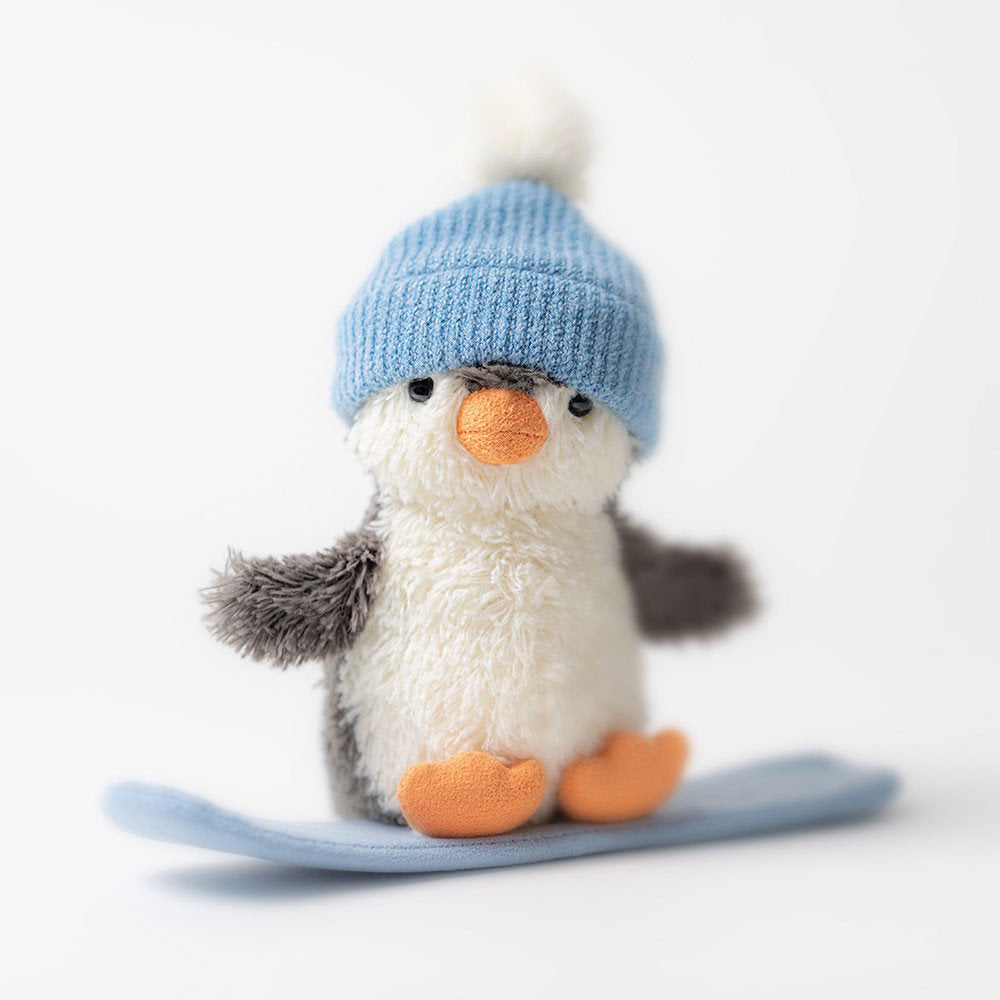 Jellycat | Peanut Penguin Snowboarding at Milk Tooth Australia