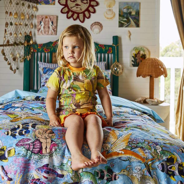 Kip and Co x May Gibbs | Cotton Quilt Cover Waterworld at Milk Tooth Australia