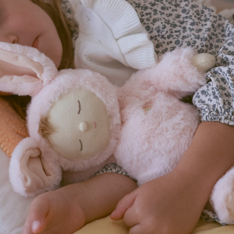 Olli Ella | Lullaby Cozy Dinkum Bunny Moppet Pink at Milk Tooth Australia