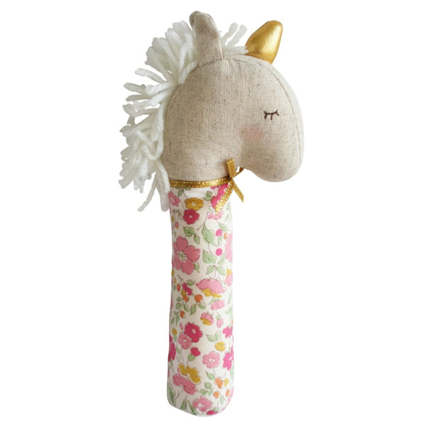 Alimrose Yvette Unicorn Squeaker Rose Garden Milk Tooth