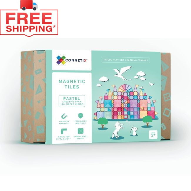 Connetix Tiles | 120 Piece Pastel Creative Pack - Milk Tooth