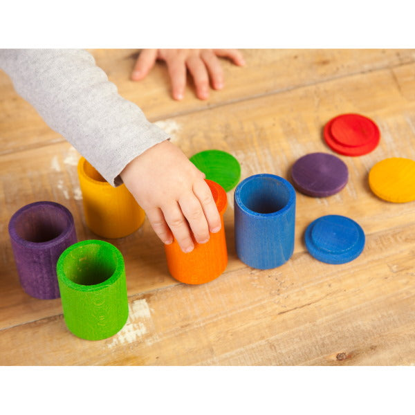 Grapat - Natural Wooden Sorting Cups with Lids