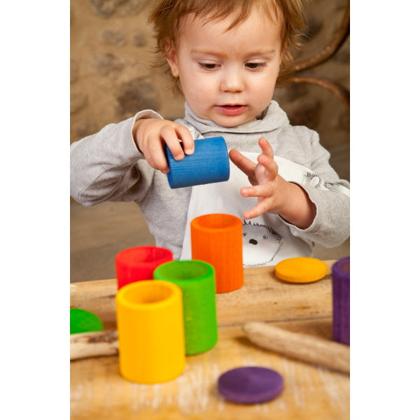 Grapat - Natural Wooden Sorting Cups with Lids